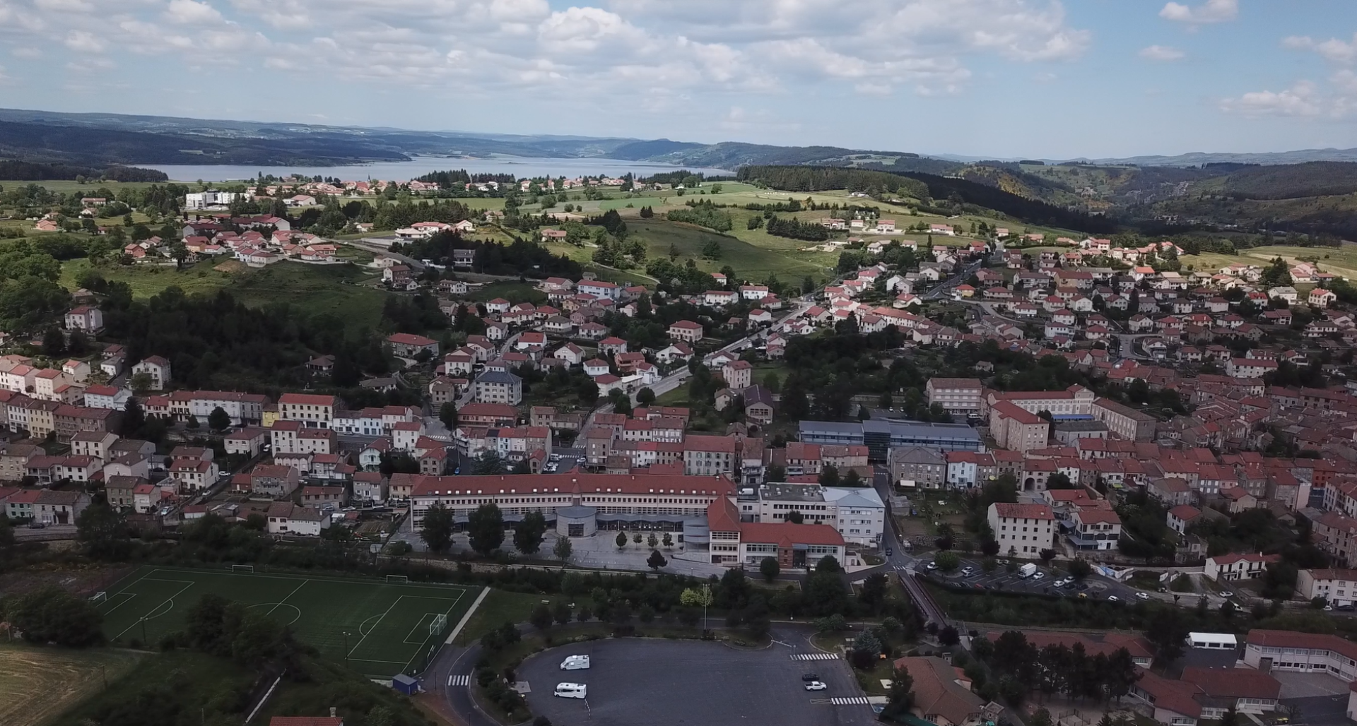 Ville de Langogne vu du ciel
