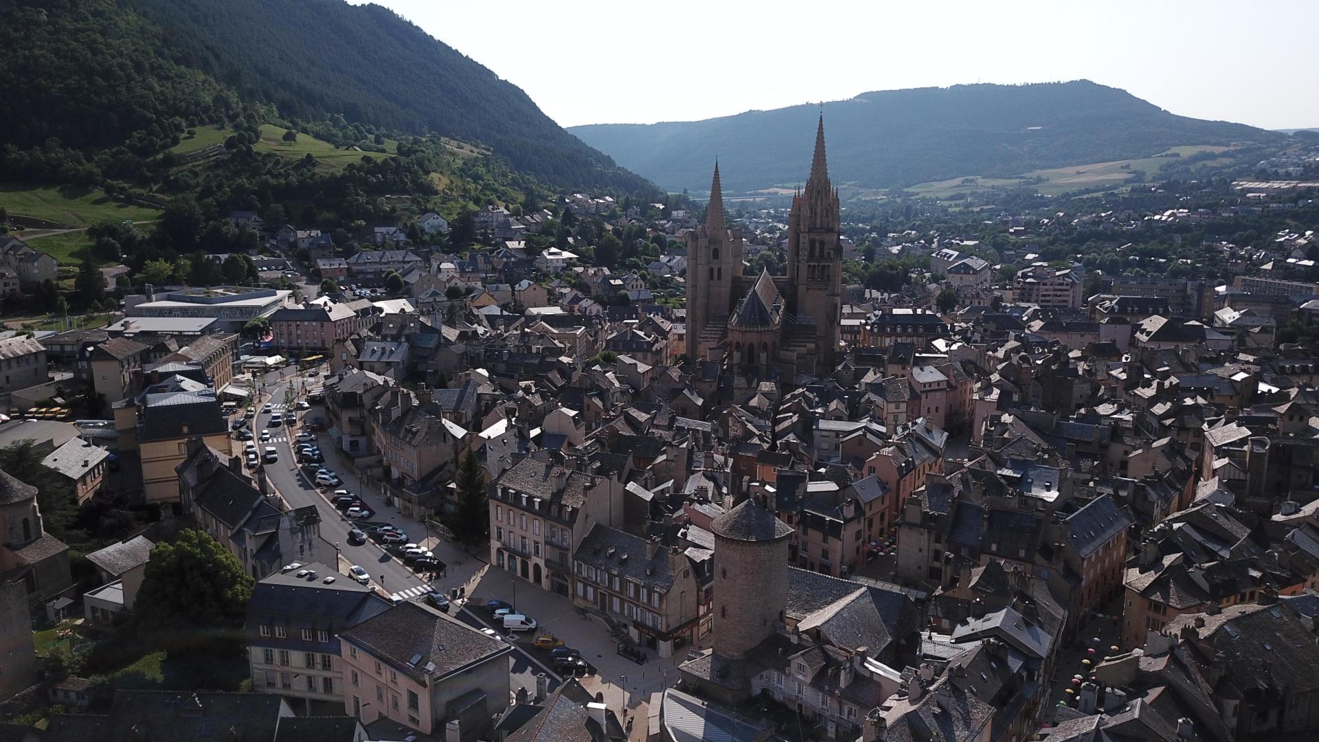 Ville de Mende vu du ciel